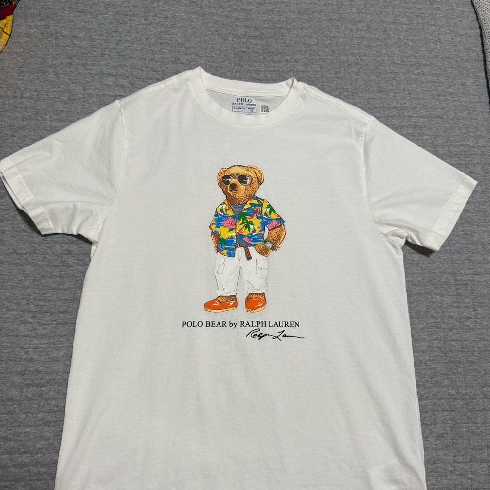 Polo by Ralph Lauren White T-Shirt with Tropical Bear